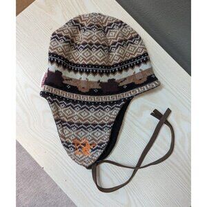 True Religion Brown Nordic Wool Winter Beanie Hat Adult One Size